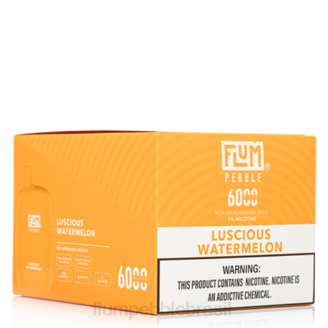 FLUM PEBBLES 6000 baforadas 10 pacotes melancia deliciosa 828A51 | FLUM PEBBLE BRASIL
